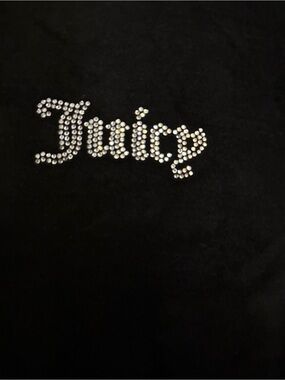 Juicy Couture Black Velour Top with Pink Label